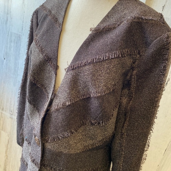 Brown Distressed Blazer - Picture 4 of 8